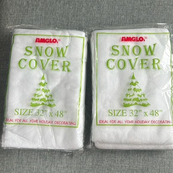 Set of two packages Amglo Snow Cover Tree Snow Skirt Mantel Decor  NEW - Picture 1 of 4
